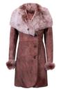 Brown Toscana Collar Merino Shearling Coat, Image 1 of 4