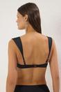 Black Hardware Detail Bralette Bikini Top with Wide Straps, Image 5 of 5