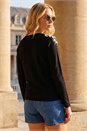 Black Printed Floral Embellished Jumper, Image 3 of 4