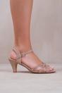 Rose Gold 'Jillian' Diamante Mesh Strappy Heel, Image 4 of 4