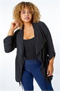 Black Curve Waterfall Drawstring Jacket, Image 2 of 5