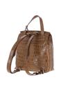 Tan Ashwood Leather Tan Croc Print Real Leather Backpack, Image 3 of 3