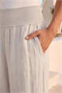 Natural  Linen Blend Stretch Waist Culottes, Image 4 of 4