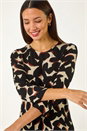 Black Abstract Print Hanky Hem Tunic, Image 1 of 5