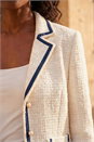 Ivory  Boucle Contrast Tape Jacket, Image 4 of 4