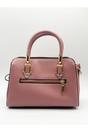 Pink Embroidered Floral Rounded Grab Bag in Pink, Image 4 of 6