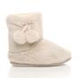 Beige Faux Fur Lined Slip On Memory Foam Mules Slippers, Image 2 of 6