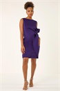 Purple Tie Waist Premium Stretch Dress, Image 2 of 5