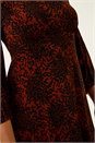 Rust Speckled A-Line Stretch Midi Dress, Image 5 of 5