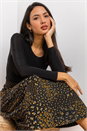 Black Patchwork Floral Jersey Midi Skirt, Image 4 of 4