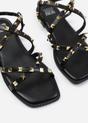 Black 'Montana' Gladiator Sandal With Stud Detail, Image 3 of 3