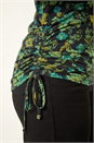 Green Ruched Floral Cowl Neck Top, Image 5 of 5