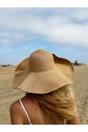 Tan SVNX Tan Oversized Straw Summer Hat, Image 1 of 3