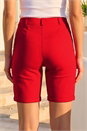 Red Turn Up Stretch Shorts, Image 3 of 4