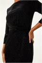 Black Velvet Bodycon Midi Dress, Image 5 of 5
