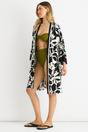  Gini London Black Summer Border Printed Beach Kimono, Image 4 of 4