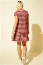 Multi  Aztec Print Frill Hem Dress, Image 3 of 4