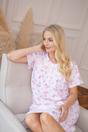 Pink Camille Lingerie Pink Lightweight 100% Cotton Short Sleeve Nightdress, Image 3 of 5