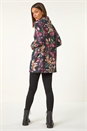 Maroon Floral Printed Roll Neck Top, Image 3 of 5