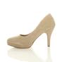 Natural Mid High Heel Court Shoes, Image 3 of 6