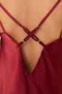 Burgundy WOVCOR Burgundy Cowl Neck Back Detail Satin Strappy Mini Nightdress, Image 2 of 3
