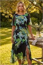 Green Botanical Floral Frill Dress, Image 2 of 4