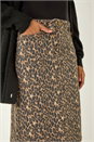 Chocolate Denim Animal Print A-Line Skirt, Image 5 of 5