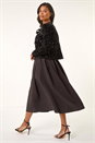Black Sequin Bow Front Jacket, Image 3 of 5