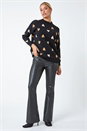 Black Heart Print High Neck Jumper, Image 4 of 5