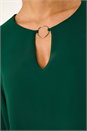 Forest  Ring Front Chiffon Overlay Tunic Top, Image 5 of 5
