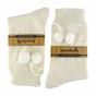 Cream 1 Pack Ladies Warm Alpaca Wool Pom Pom Bed Socks, Image 5 of 5