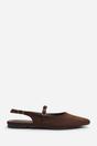 Dark Brown Estrella Pointed Toe Mary Jane Open Back Ballet Flats, Image 2 of 7
