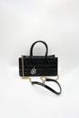Black Faux Leather Luxe Quilted Crossbody Bag, Image 3 of 5