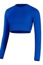 Blue Jersey Raglan Athletic Crop Top, Image 1 of 3