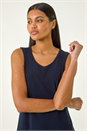 Navy  Asymmetric Hem Vest Top, Image 4 of 5