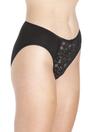 Black Camille Lingerie Black 3 Pack Lace Front HI-Leg Briefs, Image 2 of 4