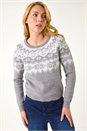 Grey Dusk Snowflake Jacquard Knit Jumper, Image 2 of 5