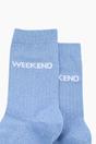 Light Blue Weekend Combed Cotton Glitter Socks, Image 2 of 4