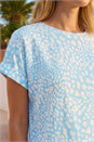 Blue Spot Print Jersey Back Top, Image 4 of 4