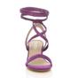 Purple AJVANI Purple Mid Block Heel Tie Up Sandals, Image 6 of 6