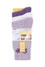 Purple 3 Pack Cotton Rich Ribbed Boot Socks, Image 2 of 3
