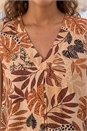 Mocha Leaf V-neck Vest Top, Image 4 of 4