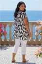 Black Curve Ladder Printed Top, Image 3 of 4