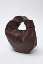 Dark Brown Oval Knot-Handle Mini Shoulder Bag, Image 3 of 3