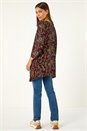 Red Disty Circle Print V-Neck Tunic, Image 3 of 5
