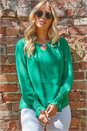 Jade Chiffon Overlay Keyhole Top, Image 4 of 4