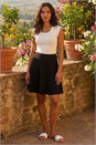 Black Textured Skater Skirt, Image 2 of 4