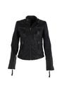 Black 'lolita' Real Leather Mandarin Collar Biker Jacket, Image 2 of 5