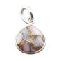 Pink Sterling Silver Round Bezel Pendant Opal October Birthstone Charm, Image 1 of 1