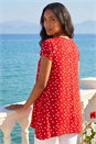 Red Polka Dot Hanky Hem Top, Image 3 of 4